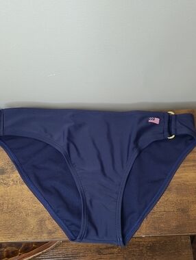 Thre3 Navy Blue Bikini Bottom Top size Small